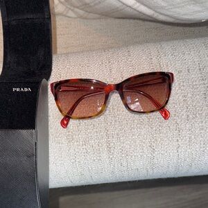 Prada Women's Red Tortoise Sunglasses